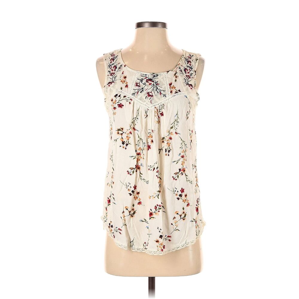 Mason & Belle Embroidered Tank Top With Button Closure SIZE L